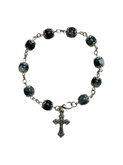 Black Coral Rosary and Bracelet Set