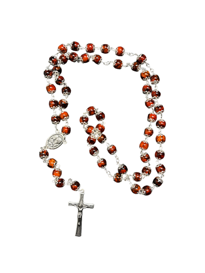 Burnt Red Rosary and Bracelet Set