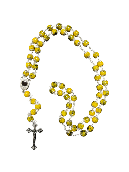 Yellow Coral Rosary and Bracelet Set