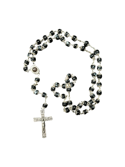 Black Coral Rosary and Bracelet Set
