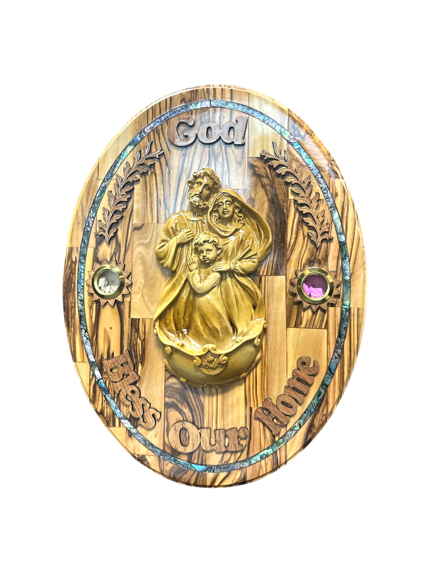 Holy Family Mother of Pearl Plate