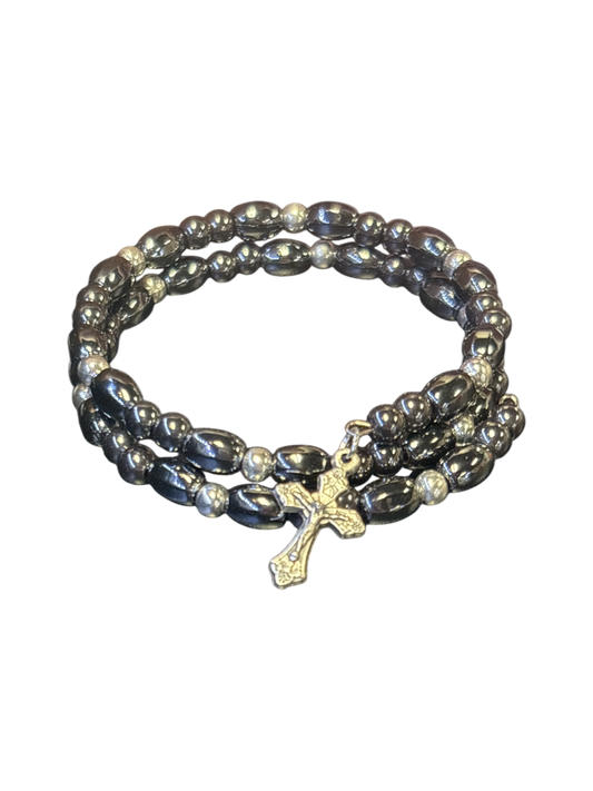 Twist Hematite Bracelet Silver