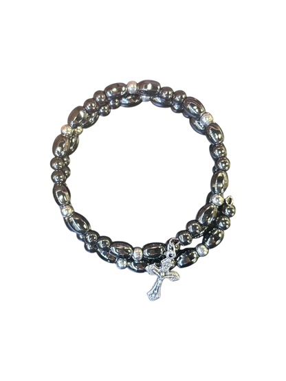 Twist Hematite Bracelet Silver