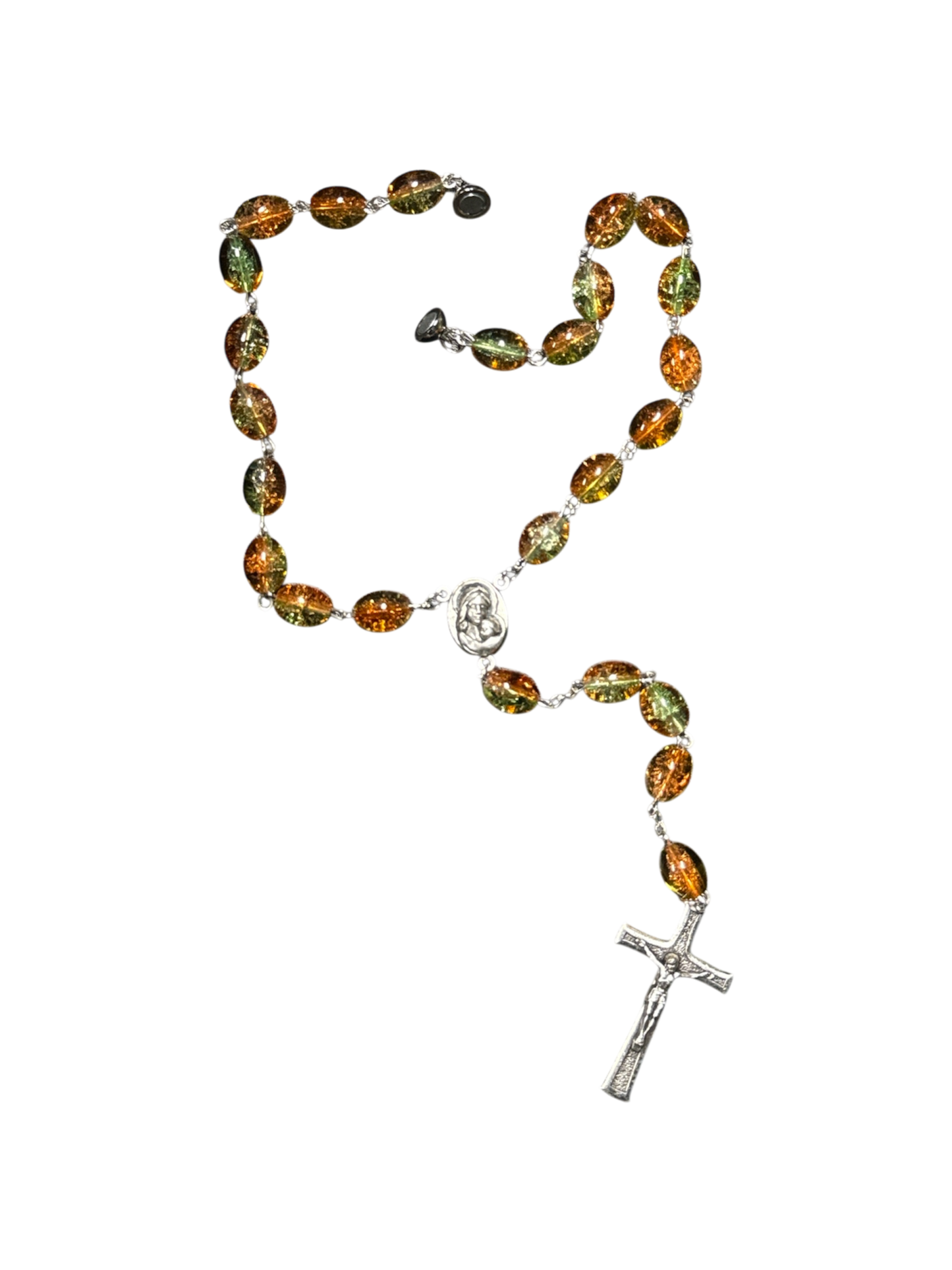 Brown & Green Car Rosary