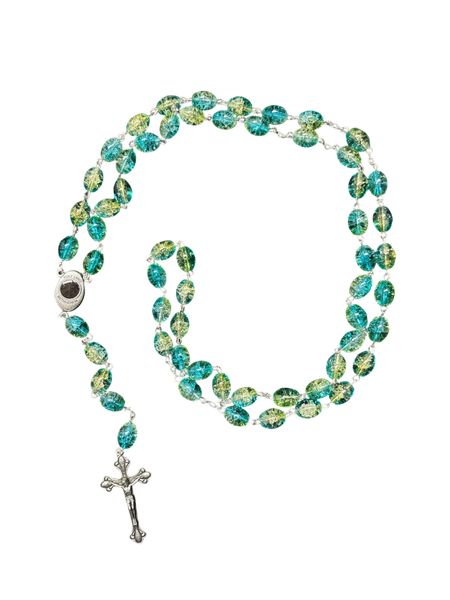 Green and Teal crystal Rosary