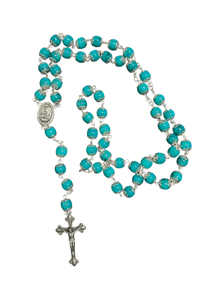 Teal Coral Rosary