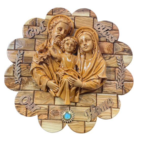 Roses Holy Family God Bless Our Home Plate